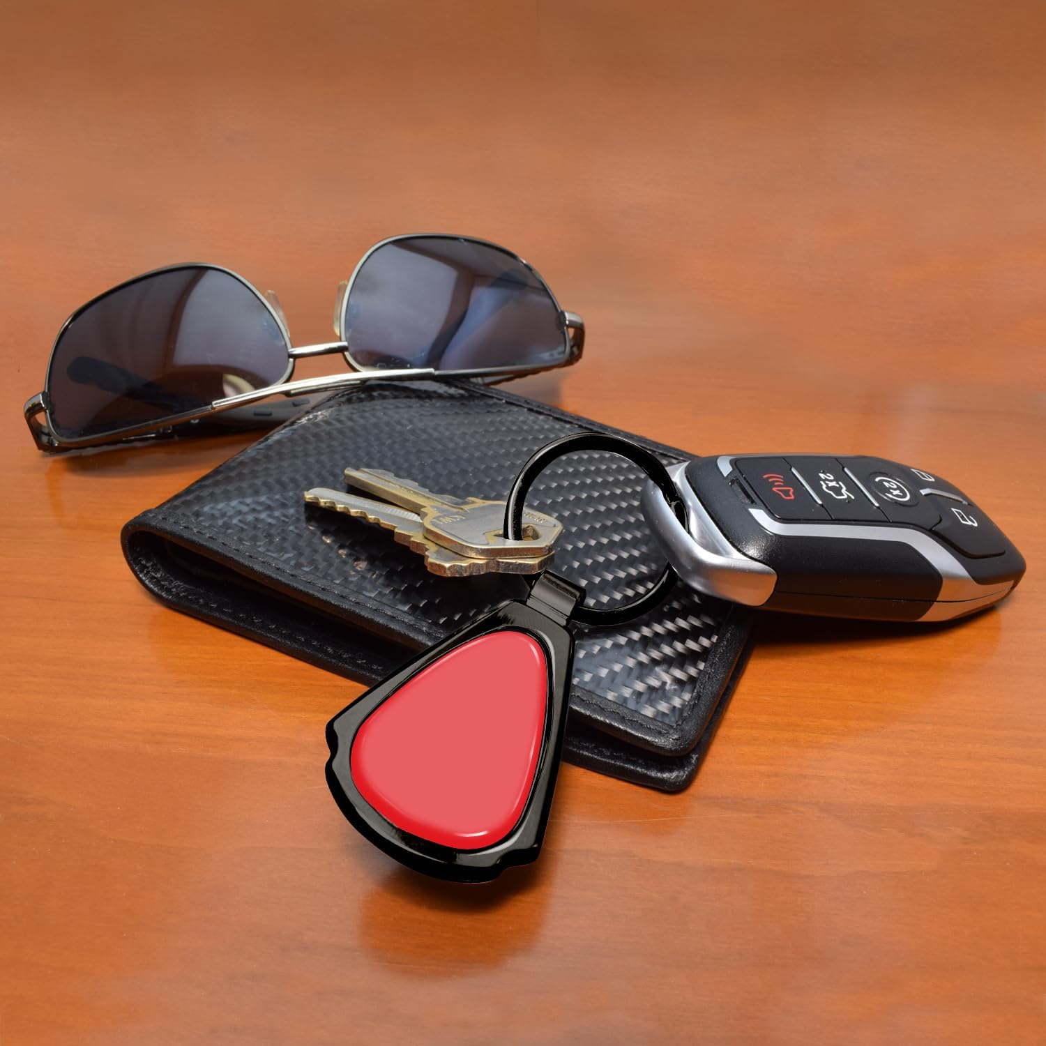 iPick Image for Dodge SRT Hellcat on Dome Mirror Metal Teardrop Premium Key Chain Keychain