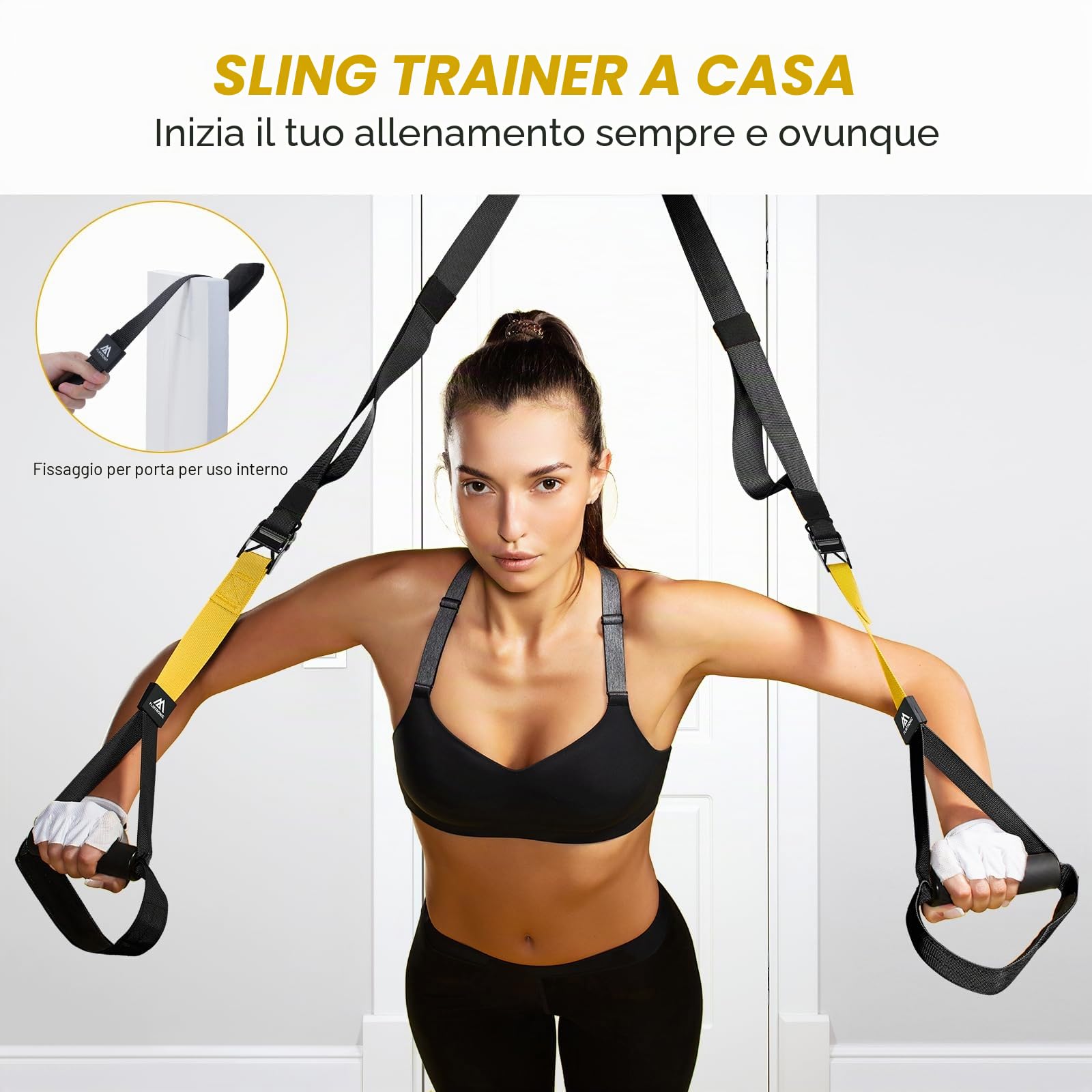 Flintronic Allenamento Sospensione Sling Trainer Set, Kit per Allenamento a Sospensione, Trx Fitness Da Casa, Sistema di Allenamento in Sospensione, Allenamento Sospensione per Palestra in Casa