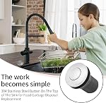Garbage Disposal Switch,Air Switch Garbage Disposal,304 Stainless Steel Button On The Top of The Sink for Food Garbage Disposal Replacement,for Garbage Disposal Air Switch Sink Garbage Disposal Parts