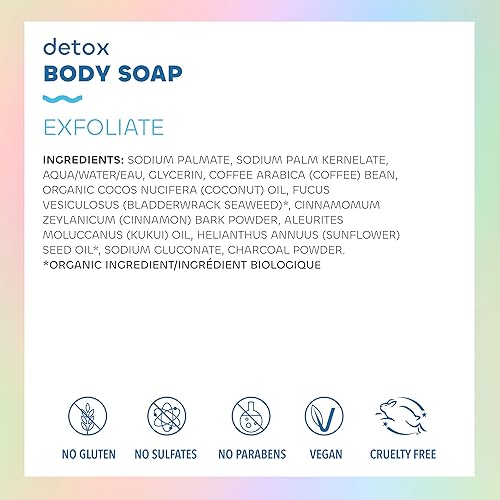 Miniatura 3 de Seaweed Bath Co. Detox - Jabón en barra corporal y facial, 3.75 onzas (paquete de 2), algas marinas cosechadas de forma sostenible, carbón, ceniza