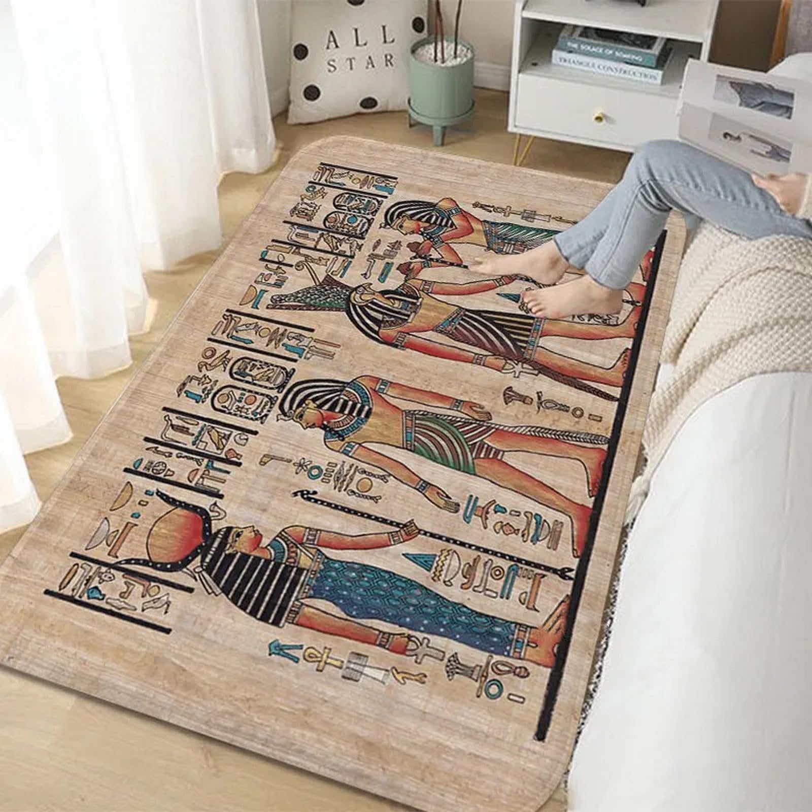 Tapis de salon antidérapant et nettoyage facile pour couloir et canapé