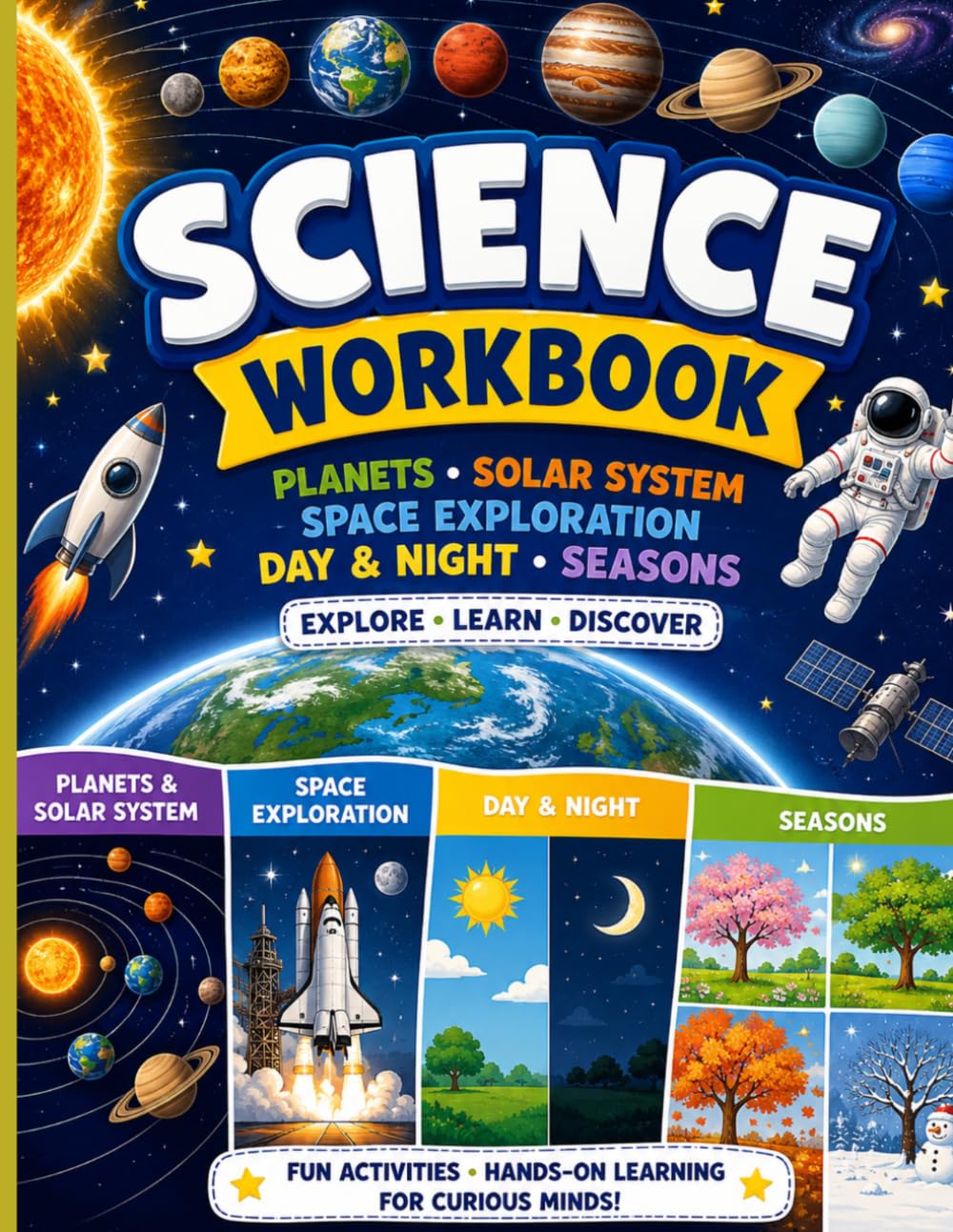 Science Workbook Planets Solar System Space Exploration: Day & Night Seasons Activity Book