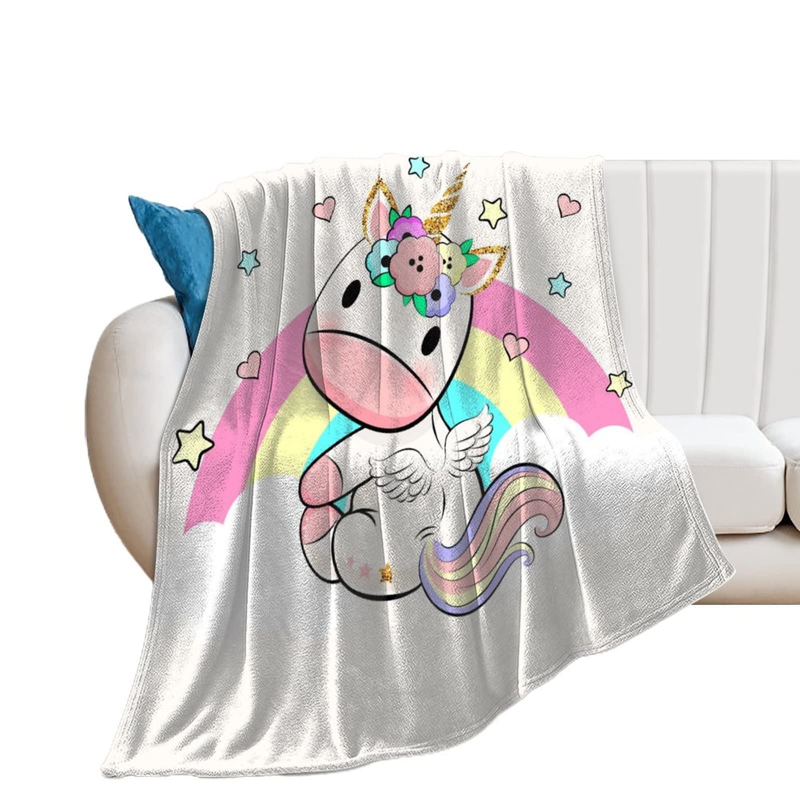 Couverture polaire licorne pour des soirées cocooning sur le canapé