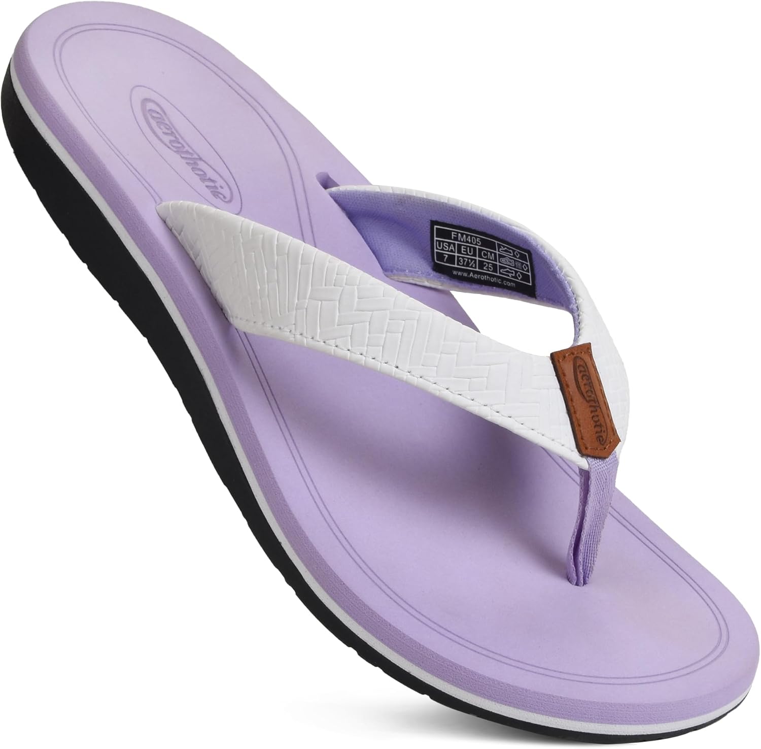AEROTHOTIC Womens Flip Flops Arch Support Slip On Recovery Plantar Fasciitis Relief Orthotic Slippers  Lightweight Thong Cushioning Sandals Women  Indoor Outdoor Beach Yoga Mat Footbed Footwear