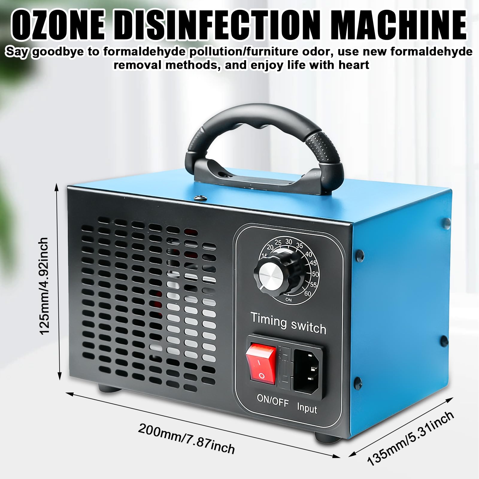 Generador de ozono 60000 mg/h: dispositivo de ozono características eficiente purificador de aire de Ozonos desinfección, función de purificador de aire automático de Ozono industrial, temporizador