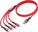 SIQIWO Multi USB C Cable Fast Charging, [4FT/2 Pack] QC 3.0(3A) USB C Splitter Cable, 4 in 1 Charger Cord with 4 Type C Ports, for iPhone 17/16/15 Series, iPad Air/Pro, Samsung Galaxy S25, Pixel, PS5
