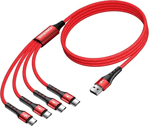 Miniatura 8 de SIQIWO Cable USB C a USB A de carga rápida 2 unidades de 4 pies, QC 3.0 USB tipo C con 4 puertos USB C, para Samsung Galaxy S10 S9 S8 S20 Plus A51