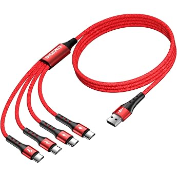 SIQIWO USB Type C Cable 4 in 1 QC 3.0 Multiple Fast Charging Cable 1.2 m