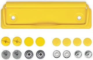 Metal Clipboard Clips with Screws & Rivets, 6-Pack Heavy Duty 4 Inch Mountable Hardware, Colorful Replacement Parts for Offices, Classrooms, and DIY Clipboards - Yellow