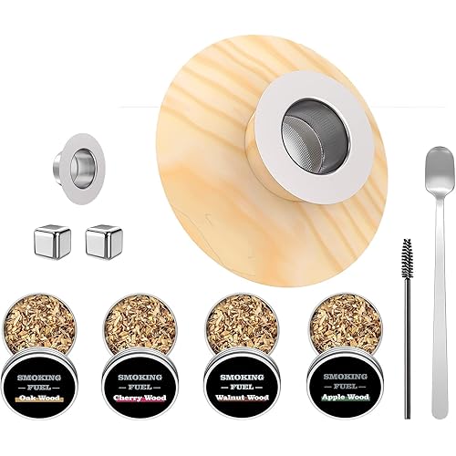 Old Fashioned Cocktail Smoker Kit, Bourbon Whiskey Smoker & Cocktails Smoker with Natural Wood Chips, Gift for Whiskey Lover
