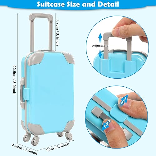 Miniatura 7 de Miunana 29pcs Muñeca Ropa de Viaje y Accesorios Maleta Maleta Azul 2 Ropa de Niña 1 Niño Muñeca Ropa 8 Accesorios Vida 12 Accesorios de Lavado