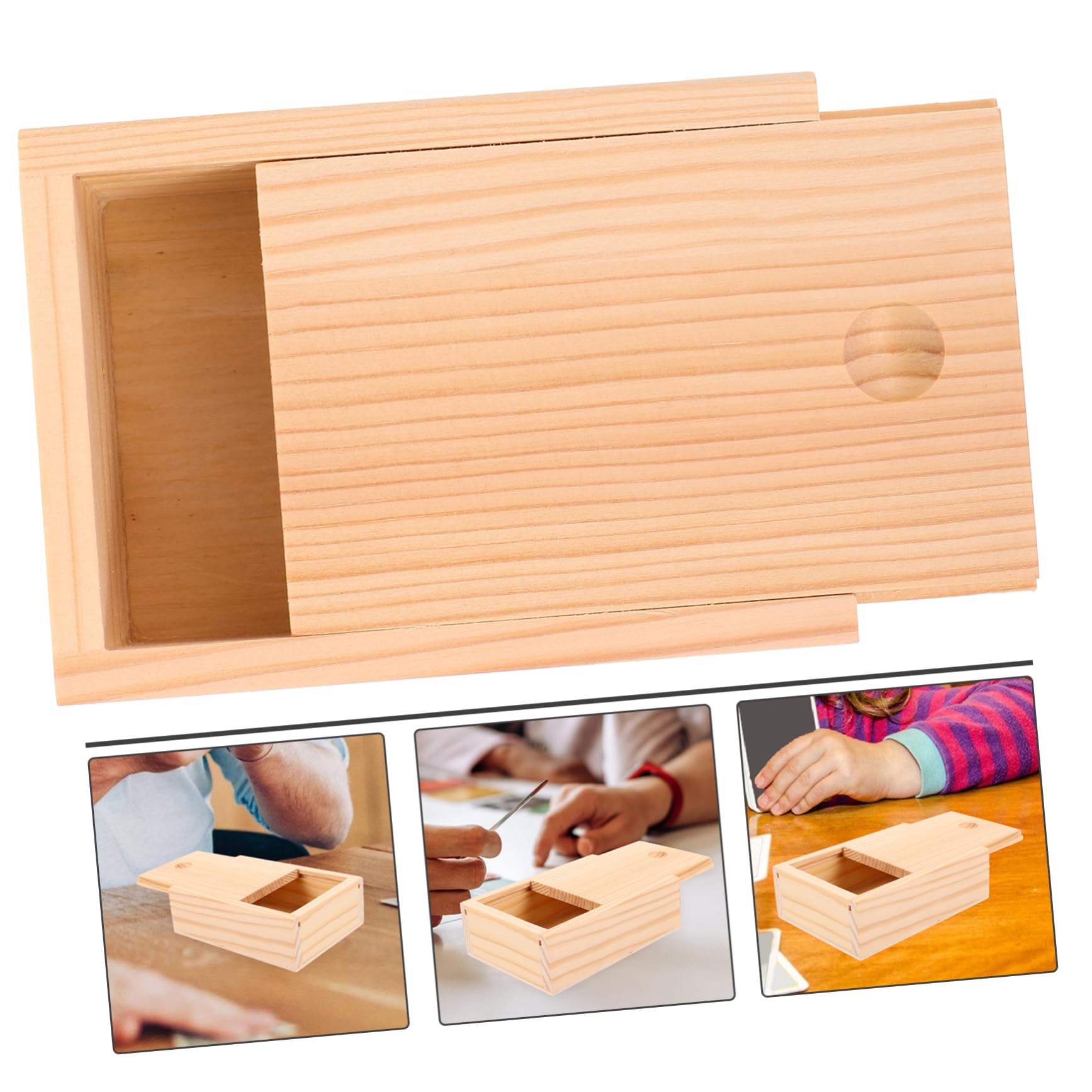 Toyvian cajas de naipes de madera organizador de naipes cajas de poker con tapa titular vacío póker caja madera caja de rectangulares contenedor de dulces