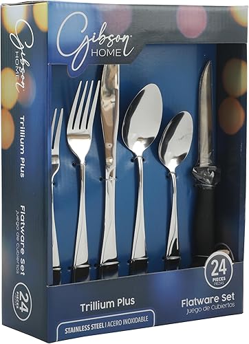 Miniatura 6 de Gibson Home Landsworth - Juego de utensilios para servir de acero inoxidable de 5 piezas, cucharón, cuchara ranurada, espumadera, volteador, cuchara