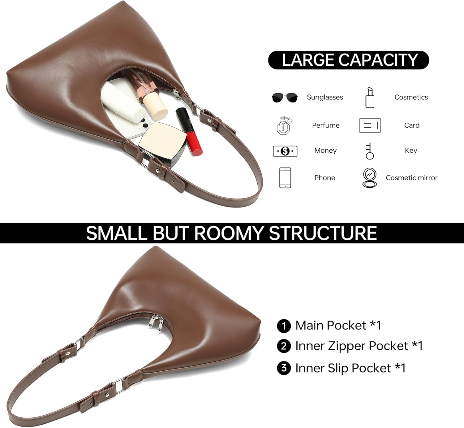 GEMIU Shoulder Bag for Women,Handbag Purse Hobo Bag Handbags with Zipper Closure