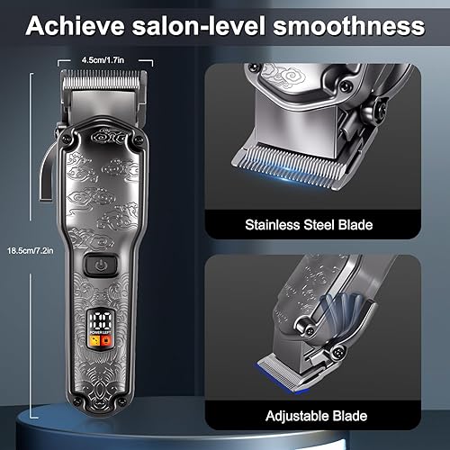 Miniatura 2 de Hatteker Cortadora de pelo profesional para hombres, cortadora de barba, juego de cortadora de barba impermeable, kit de aseo inalámbrico, kit de