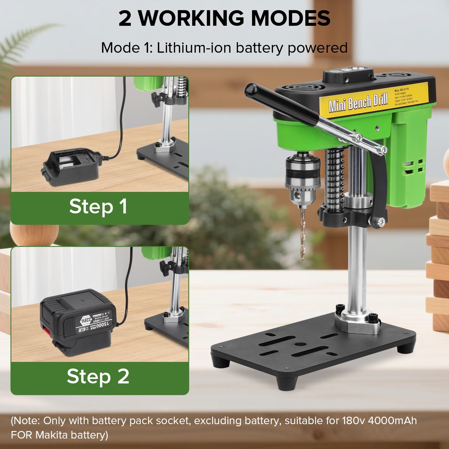 Mini taladro de banco, prensa de taladro de mesa pequeña, dos modos de fuente de alimentación, alta precisión y bajo ruido, máquina de perforación compacta de mesa, fabricación de joyas de bricolaje