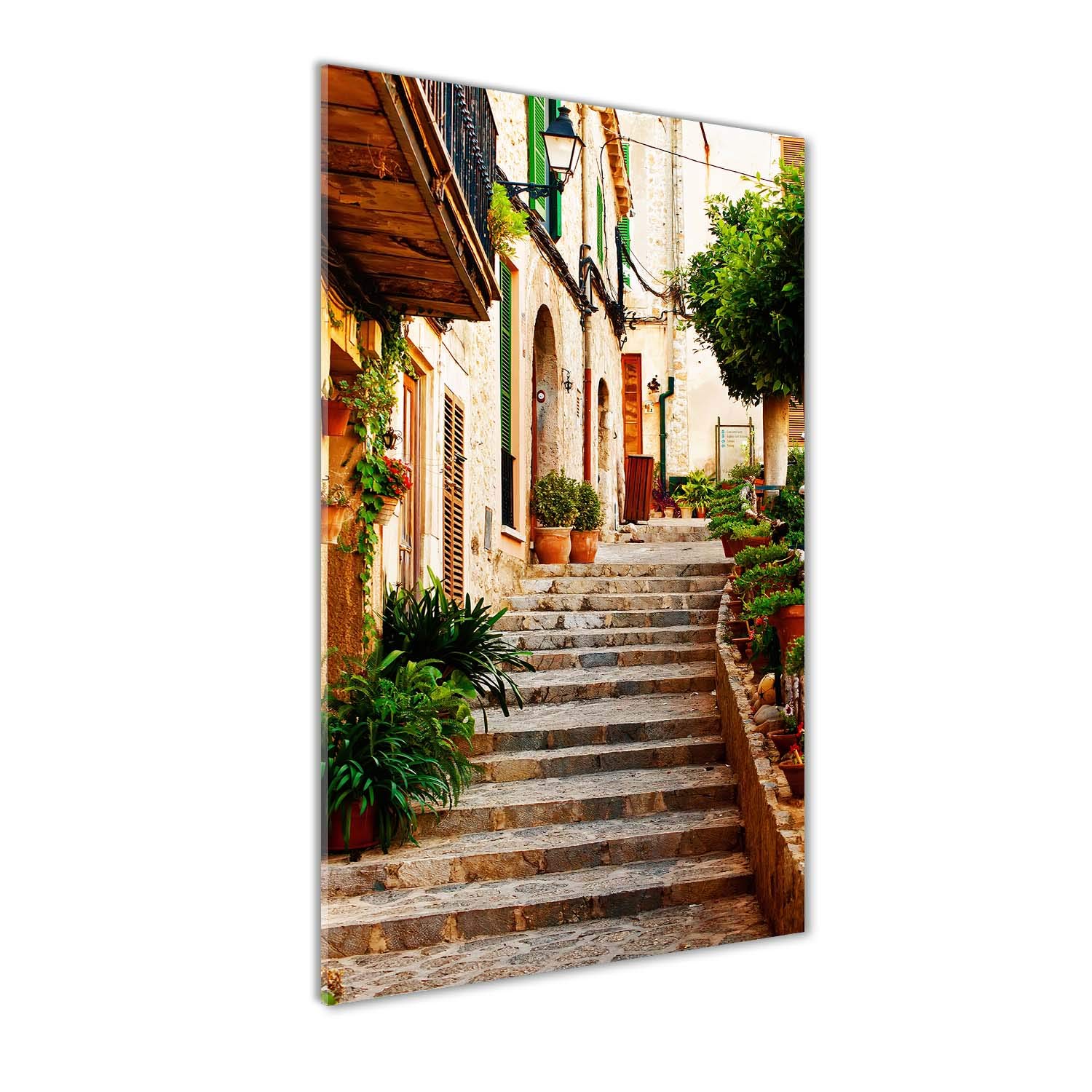 Tableau panoramique rues en Espagne Tulup en verre 60x120 cm vert pour déco salon