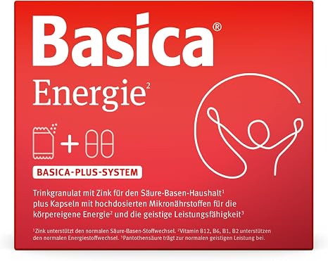Basica Energie: Basisches Trinkgranulat und Kapseln für körpereigene Energie* und geistige Leistungsfähigkeit** vegan Säure-Basen-Gleichgewicht 7er Packung