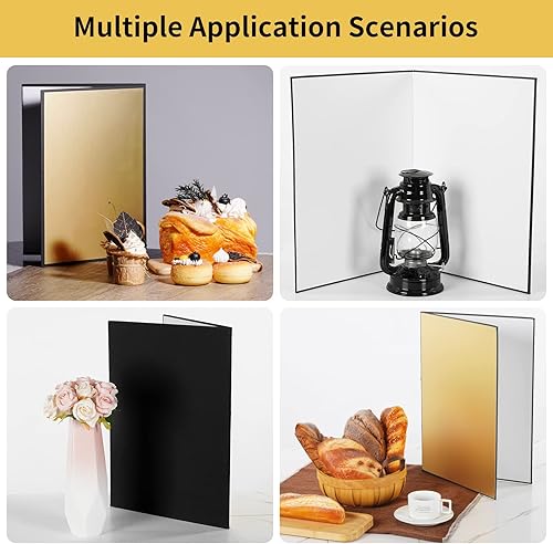 Miniatura 3 de Meking Cartón reflector de luz de 17 x 12 pulgadas, 16.9 x 11.8 in, tablero difusor de luz plegable 3 en 1 para fotografía de productos de