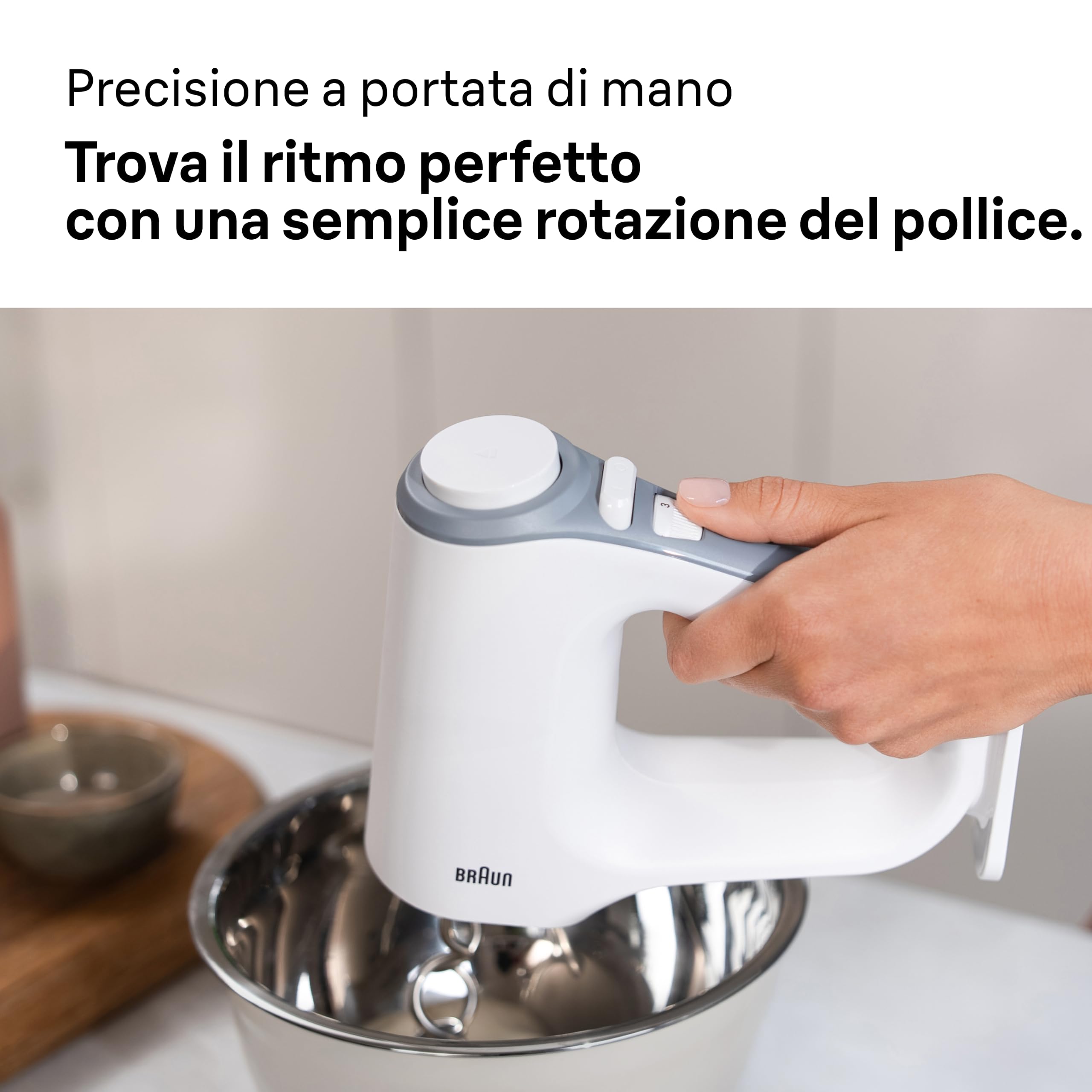 Braun MultiMix 3 - Hand Mixer con 4 Accessori, 550W, Bianco
