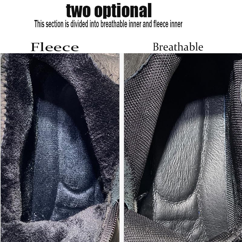 RiceelSor Men's Ltalian High-Top Chukka Boots With Side Zipper Non-Slip Shock Waterproof Warm Velvet Business Dress Chelsea Ankle Booties3