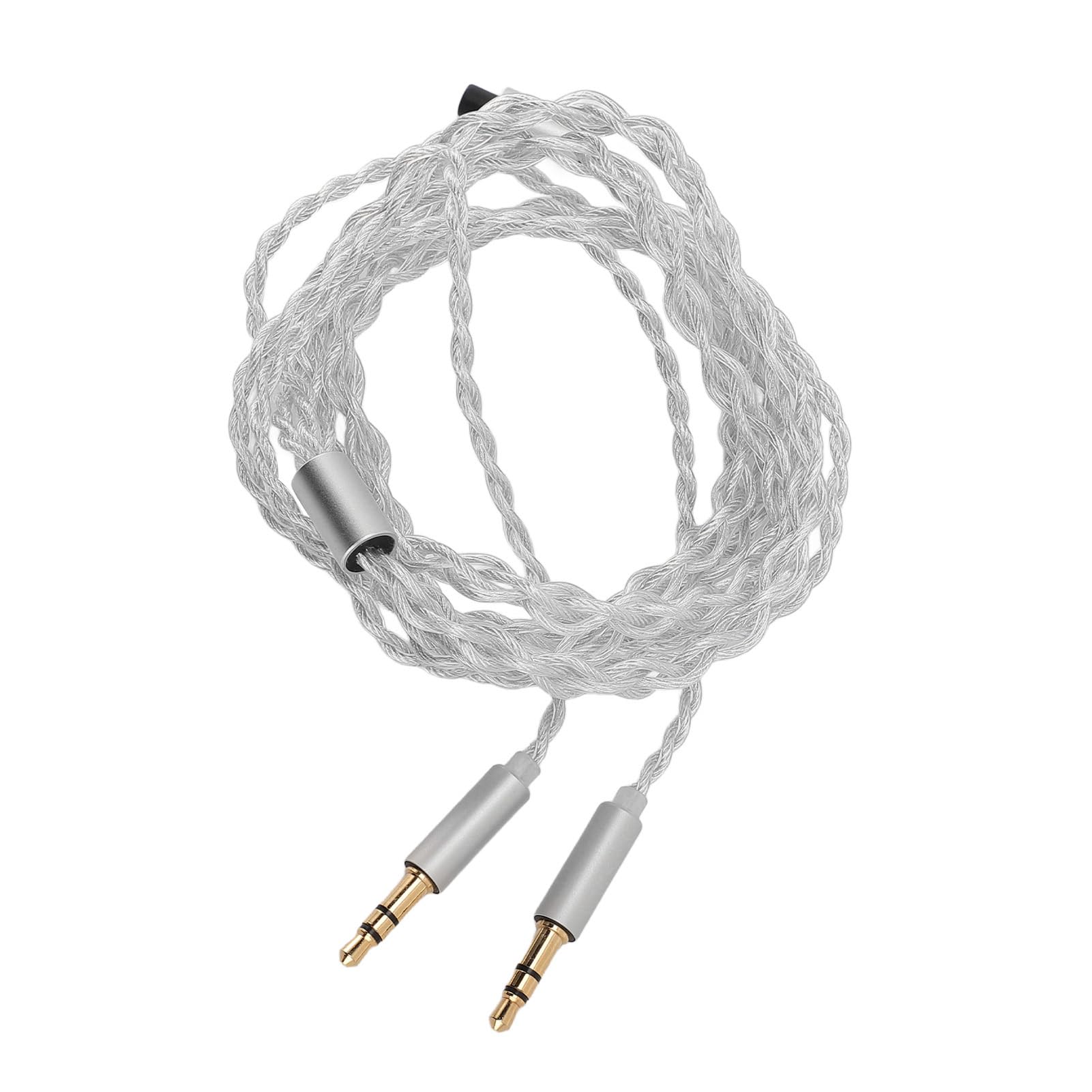 KUIDAMOS Cable Divisor en Y Dual para Auriculares de 3,5 Mm a 2,5 Mm Y 4,4, Diseño Duradero de 49,21 Pulgadas para Audiófilos Jugadores, Portátil sin Enredos (Plata)