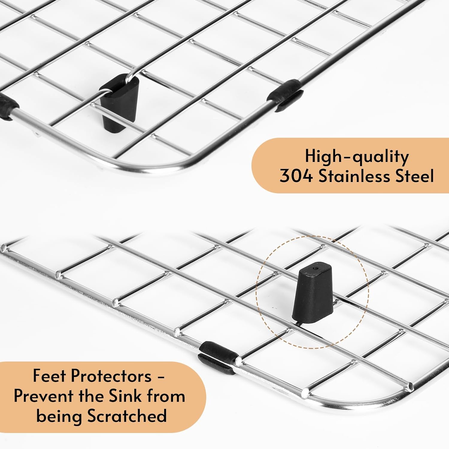 Sink Rack Protector Compatible with Kohler K 6488 and K 6489 Accessories: Stainless Steel Sink Rack for Bottom of Kitchen Sink