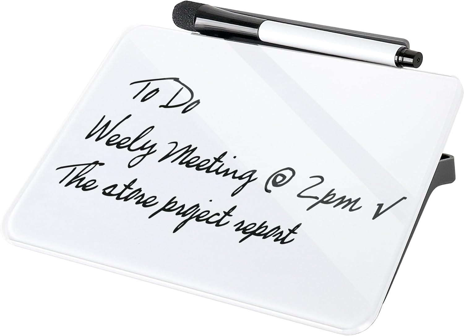 Sliandtelly Desktop Small Whiteboard for Notes, Sleek Glass Dry Erase