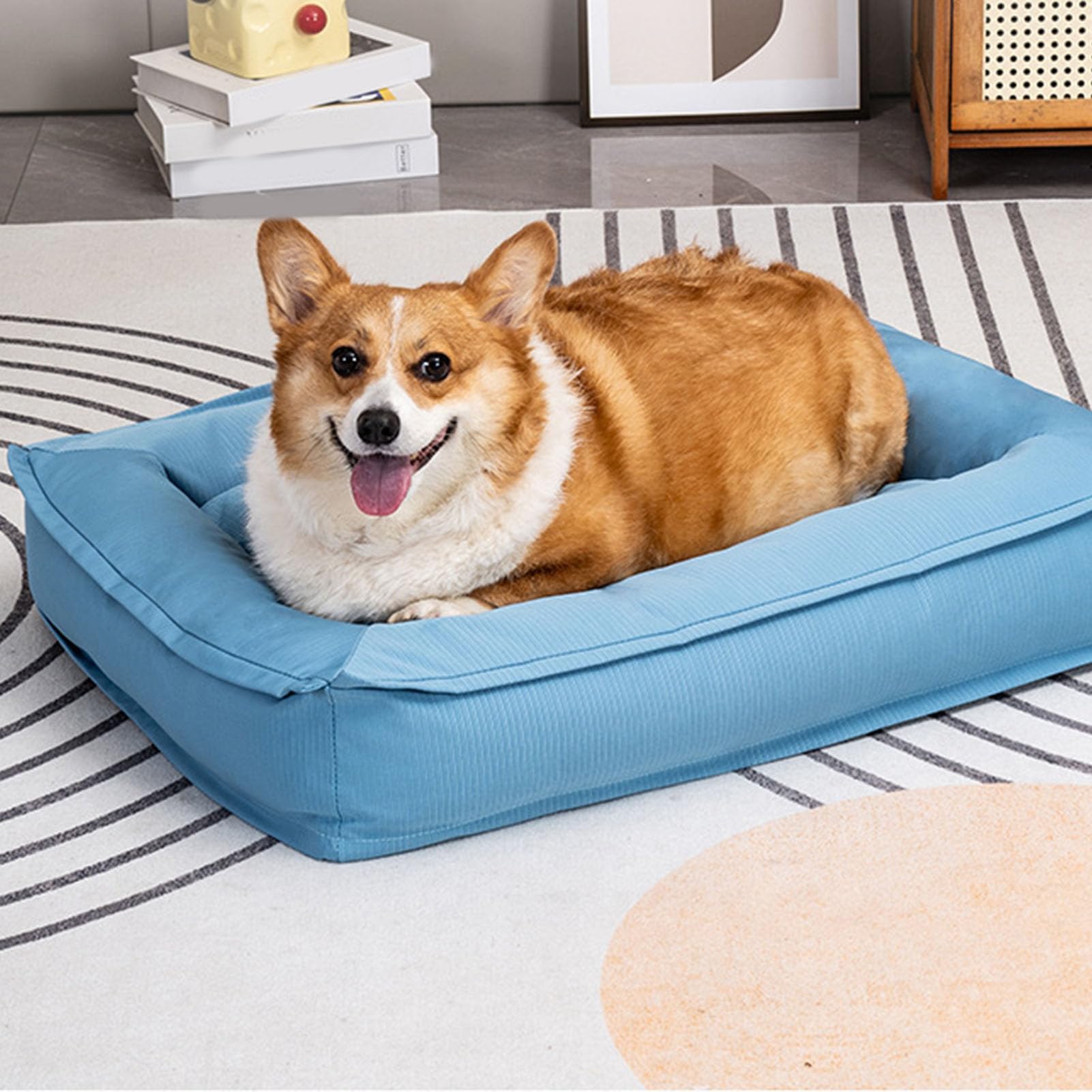 Pssopp Kühlendes Katzensofa, Mittelgroßes Hundebett, Wärmend, Weich, Beruhigend, Schlafendes Welpenbett, Bequemes Katzen-Couch-Sofa für Haustiere Im Innenbereich, Hundezubehör (75 x 58 x 13 cm/29,53