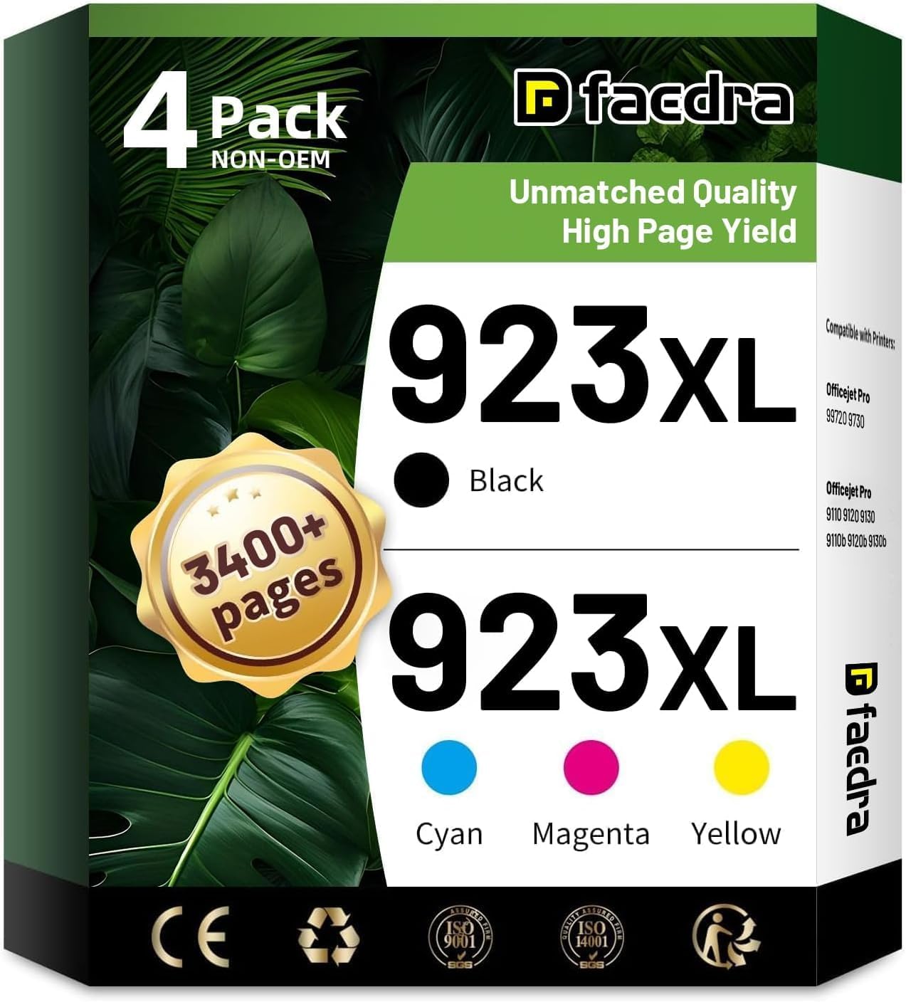 Faedra 923XL Ink Cartridges Compatible for HP 923XL 923 XL Ink Cartridges