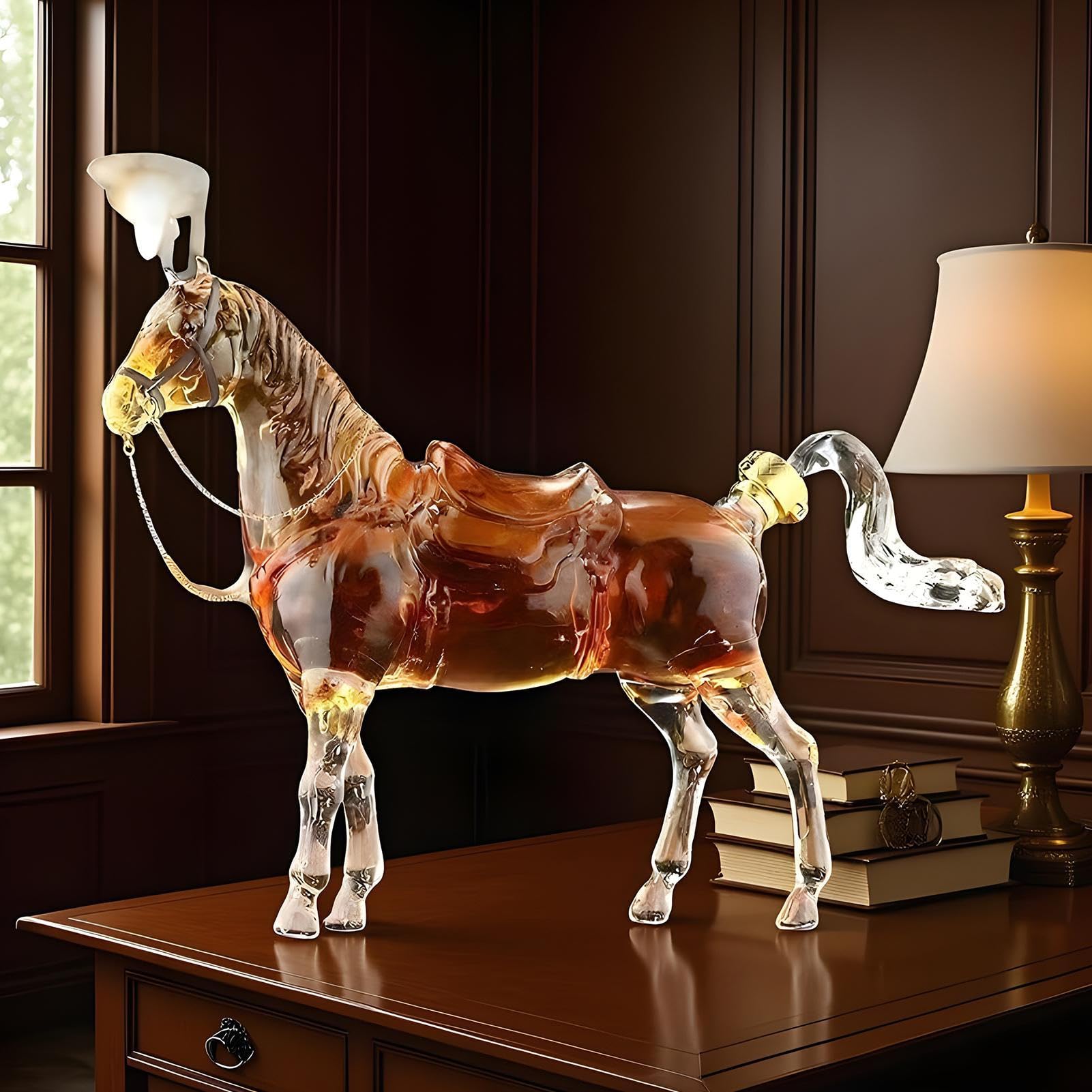 Bottiglia di vino - Vaso di creativo a forma di cavallo, contenitore trasparente per bevande, elegante caraffa per succo, decorazione da bar, vetrina per sala da pranzo | Elemento espositore per