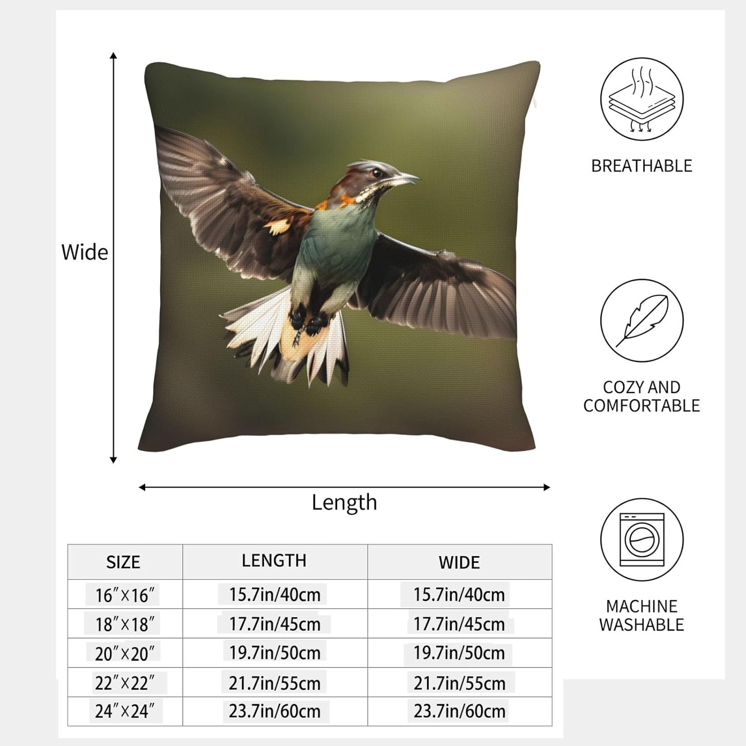 Hunting Flying-Wild Imitation Linen Pillowcase -2 Sets, Fashionable Home Decoration, Used for Sofas, Gardens, beds