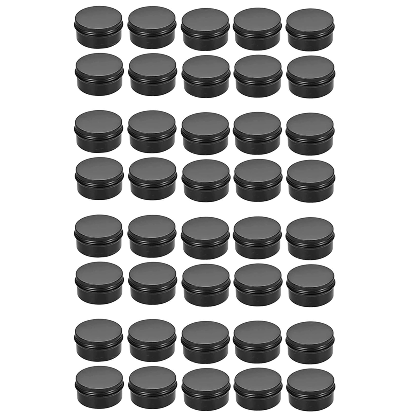 Hndhbfgrt 40Packs Empty Jars 80Ml Black Round Aluminum Tin Cans Top Metal Steel Tins Lip Balm Tins Box Cosmetic Containers