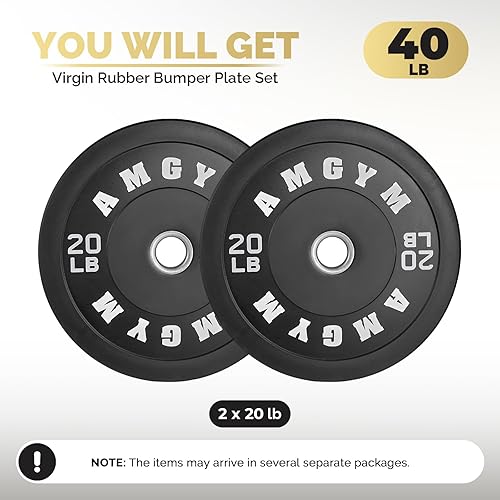 Miniatura 74 de 2 Inch Bumper Plates，10-500lbs，Barbell Rubber Olympic Weight Plates Set for Home Gym, Strength Training & Weight Lifting, Multiple Options