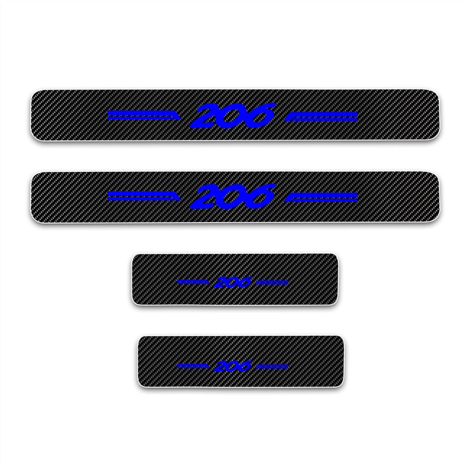4 Pezzi Auto Fibra di Carbonio Battitacco per Peu-geot 206, Battitacco Prevenire L'Usura AntiGraffio Auto Styling Accessori