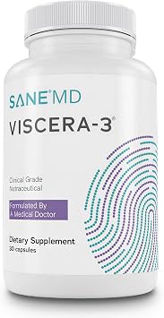 SANE MD Viscera-3 Gut Health Supplement with Tributyrin & Postbiotics, Digestive & Bladder Support for Gas, Bloating & Daily Comfort, CoreBiome Formula, 30 Capsules