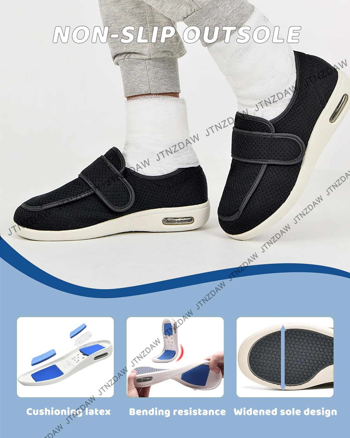 Scarpe per Diabetici Uomo Estive piedi gonfi memory foam uomo Sanitarie Comode Anziani Piedi Gonfi