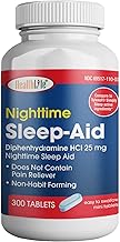 HEALTH LFE HealthLife® Sleep Aid (Diphenhydramine HCl Caplets, 25 mg Blue) 300 Count