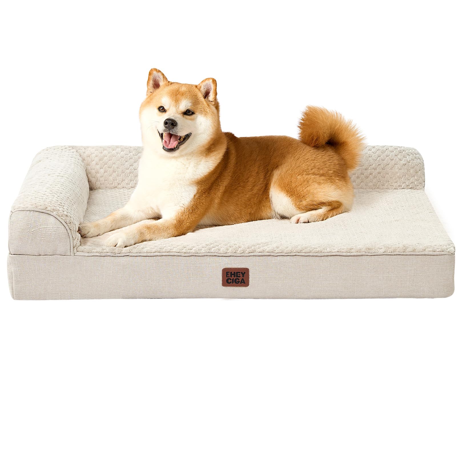 EHEYCIGA Memory Foam Dog Bed Large Size Dogs, Orthopedic Dog Bed Large with Washable Removable Cover, Waterproof Pet Sofa Couch with Nonskid Bottom,
