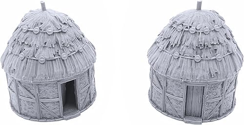 Pequeña casa redonda por escenario imprimible, paisaje RPG de mesa impreso en 3D y terreno de juego de guerra en miniatura de 1.102 in