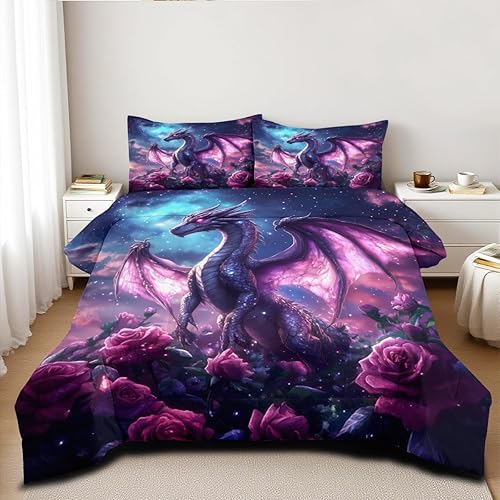 Miniatura 17 de Juego de edredón de calavera y rosa roja con cuervo negro, tamaño Queen, juego de ropa de cama de esqueleto con rosas góticas para Halloween, Cuervo