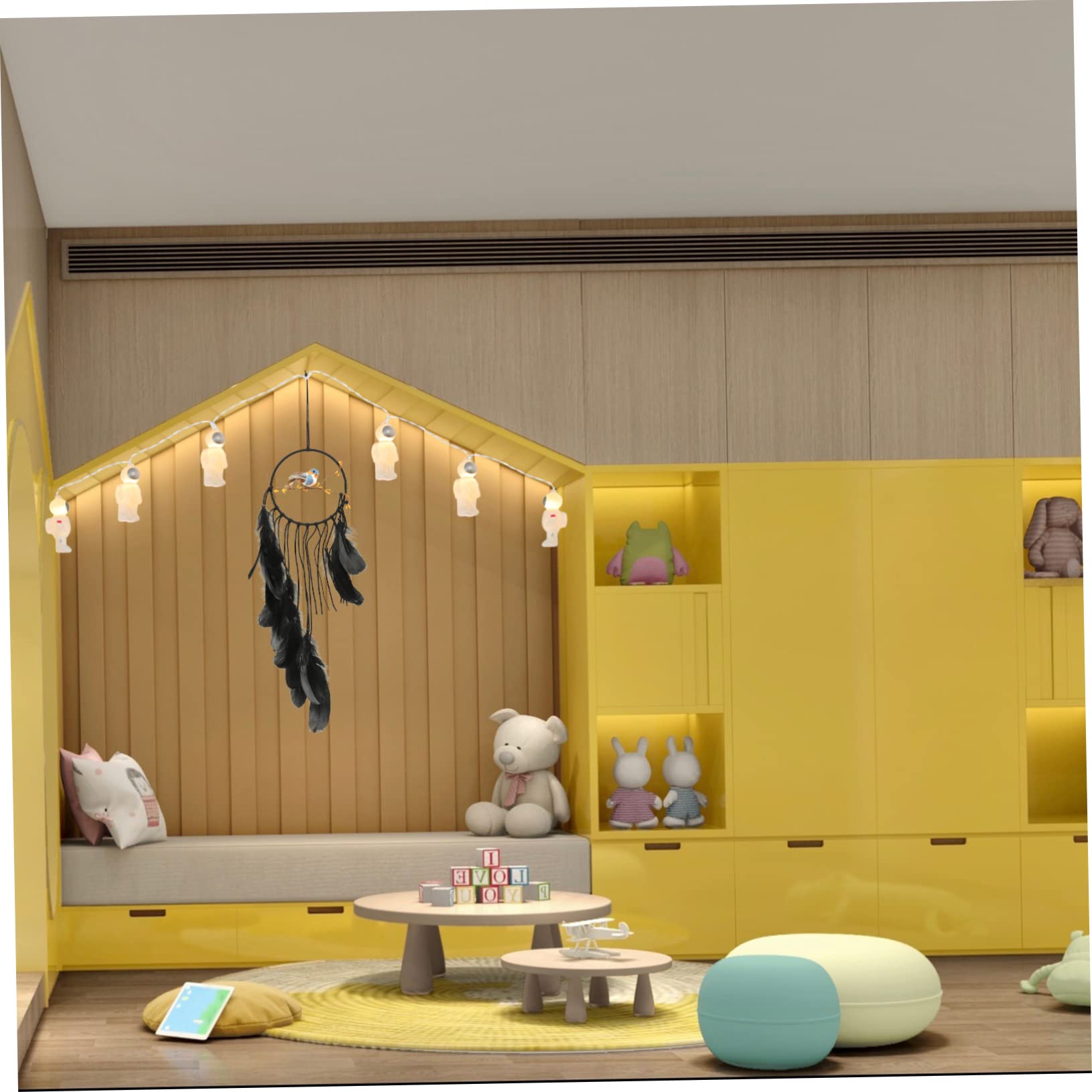 STOBAZA 4piezas Atrapa Sueños De Macramé Decorativo Diseño Woven Colgante para Pared y Puerta Adorno Artesanal para Dormitorio y Sala De Estar