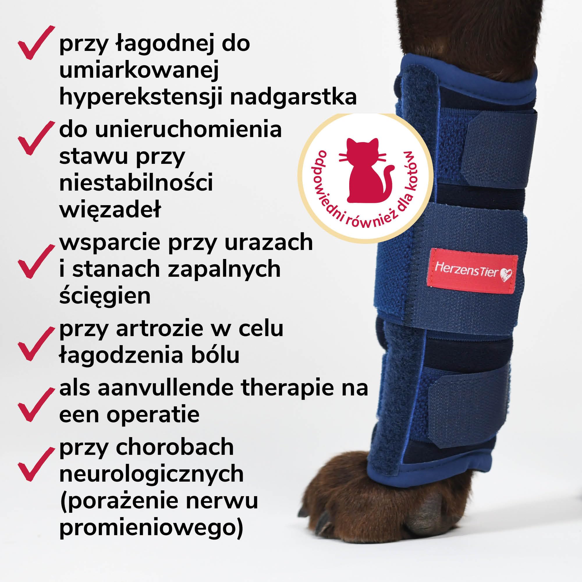 Niski Bandaż na Staw Nadgarstkowy z Pianki Rozmiar XL dla Psów & Kotów ze Szynami do Stabilizacji Hiperekstenacji Karpalnej & Pomocy przy Ostrych Urazach Stawu Nadgarstkowego