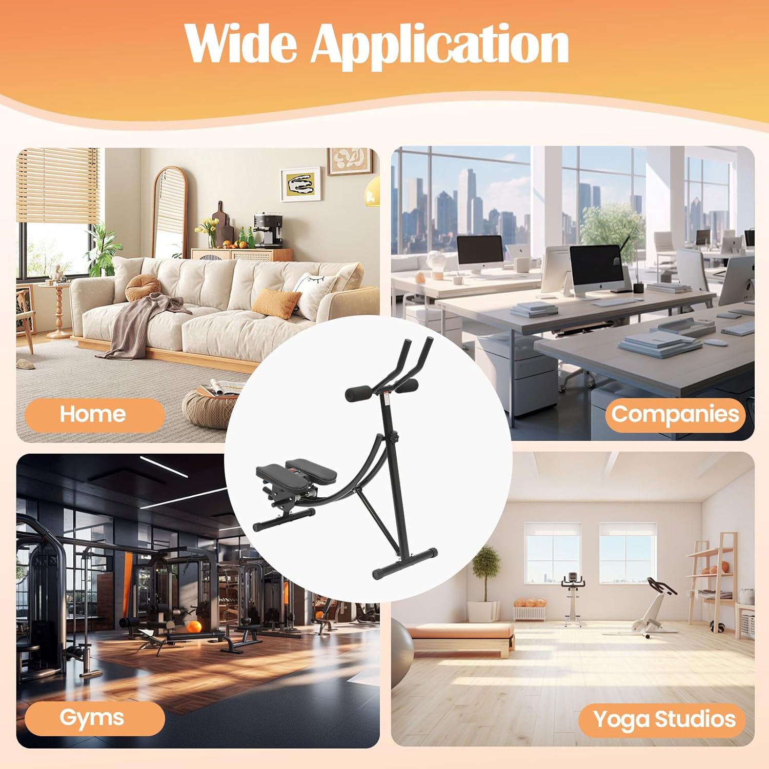 Abdominal Machine, Ab Workout Equipment with LED Display Foldable Fitness Equipment Core Workout Equipment Ab Machine for Stomach Workout Gear Adjustment 330lbs Load Black
