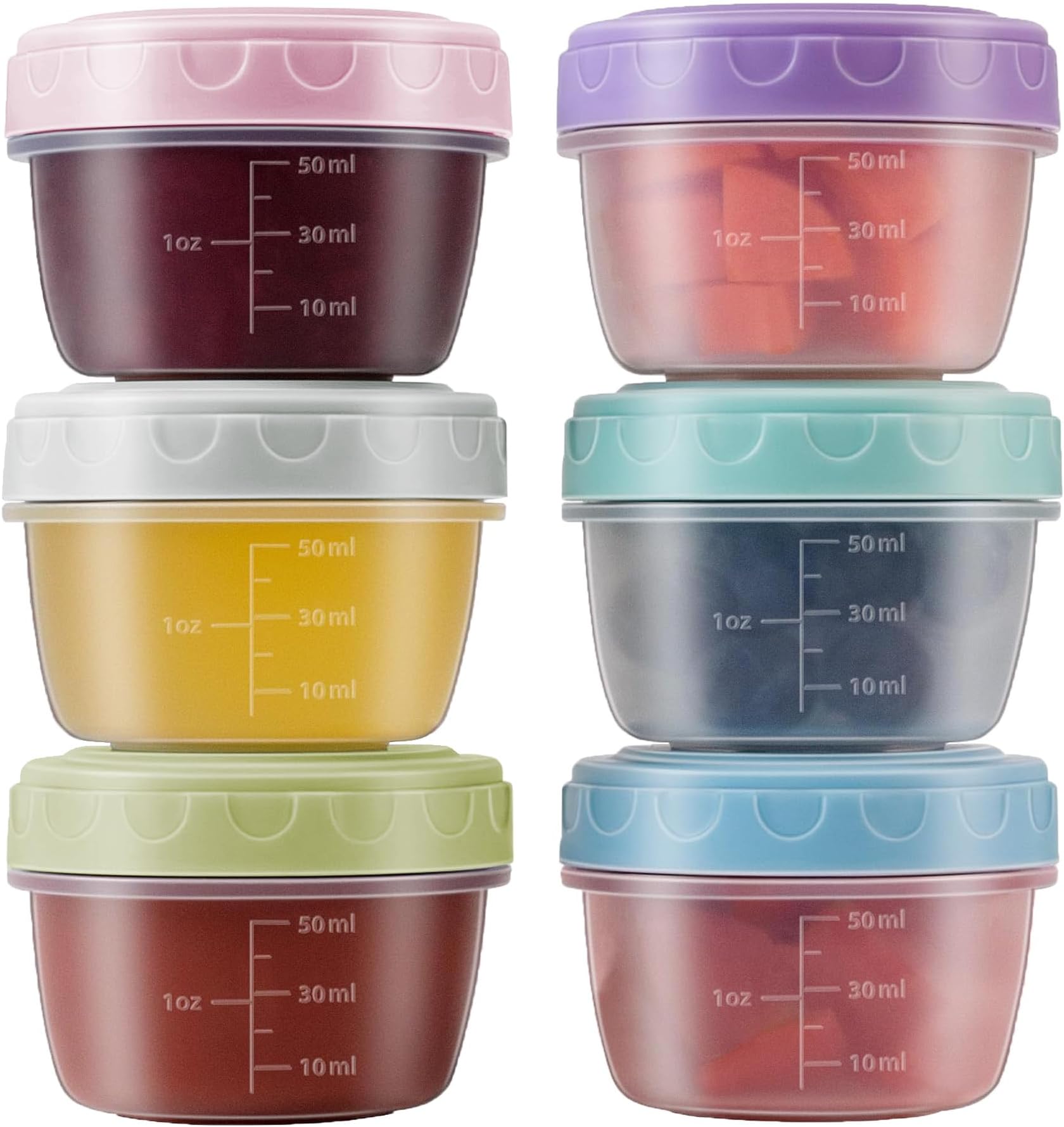 6 Pack 2.7 OZ - 75ml Salad Dressing Container to Go with lids, Reusable Leakproof Sauce Containers for Lunch Box,Dishwasher & Microwave Safe Tiny Condiment Containers with Graduated (6 Pack)