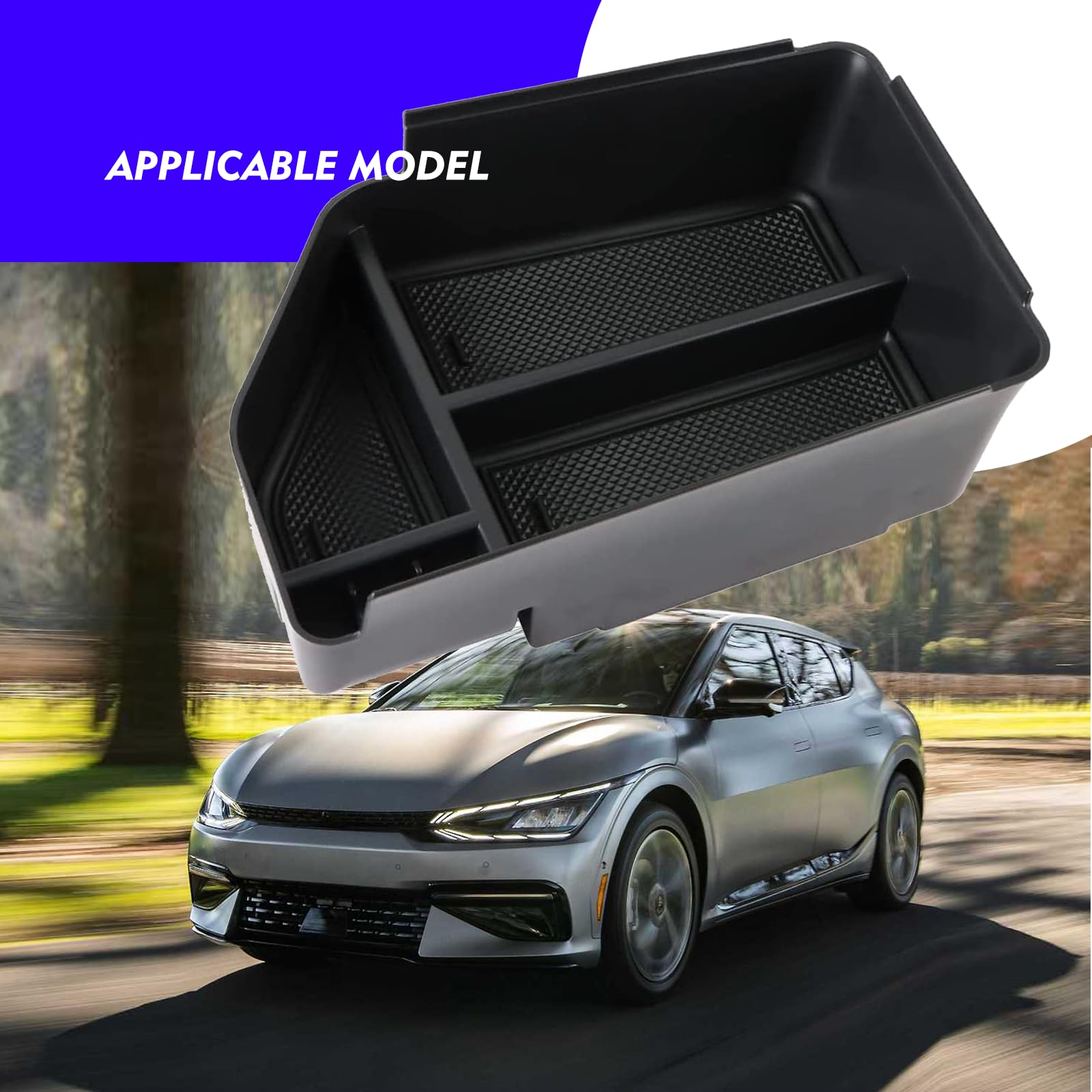GAFAT Ki-a EV6/GT/GT Line 2021-2024 2025 Middenconsole Opbergdoos, EV6 2023 Armleuning Organizer Tray Middenarmsteun Handschoenenvak, Compatibel met Kia EV6 Accessoires (Wit