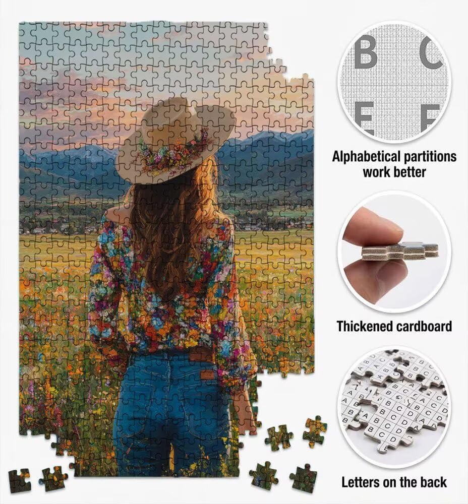 Puzzle 6000 Pezzi, Jigsaw Puzzle per Adulti, Cowboy Donna BLQSBGA6-352 | Puzzle Classici, Impossibile Difficile Sfidanti Puzzles, Puzzle Decorativo per La Famiglia, Come Regalo e Decorazione Pareti