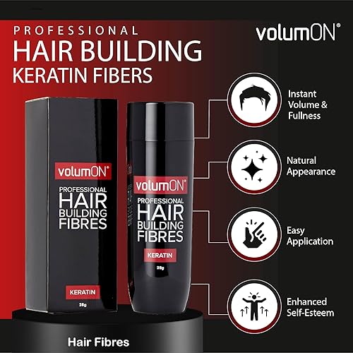 Miniatura 4 de Fibras profesionales para la construcción del cabello, corrector de pérdida de cabello, queratina, marrón oscuro, 0.99 oz, obtén hasta 30 usos