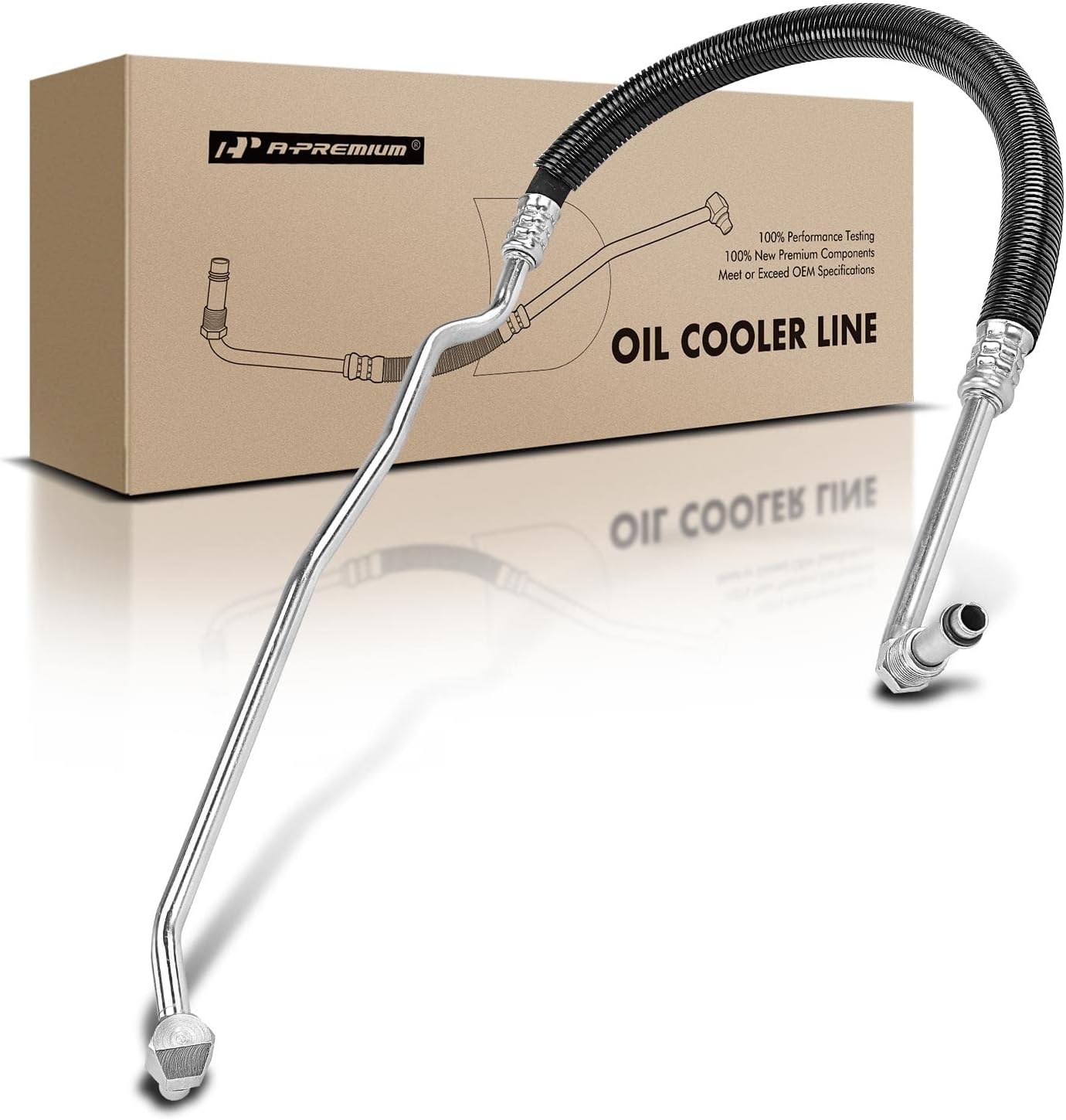 A-Premium Transmission Oil Cooler Line Hose Assembly - Fits Chevy/GMC C3500/K3500 1996-2002 (28 Inch)