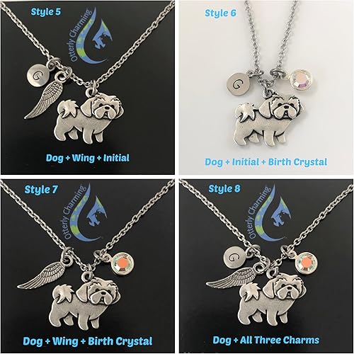 Miniatura 3 de Collar personalizado Shih Tzu con inicial y piedra natal opcional, regalo conmemorativo del perro Lhasa Apso